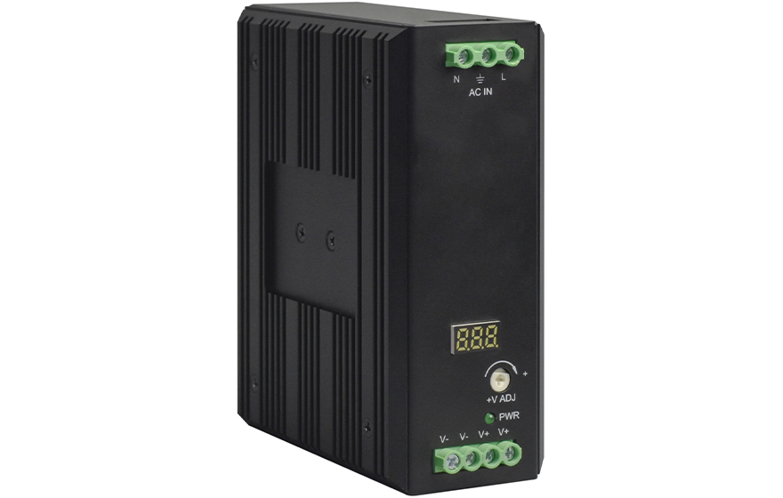 飛暢科技-工業導軌式AC220V轉DC12V15A/24V8A/48V5A(帶功率因素調整)開關電源